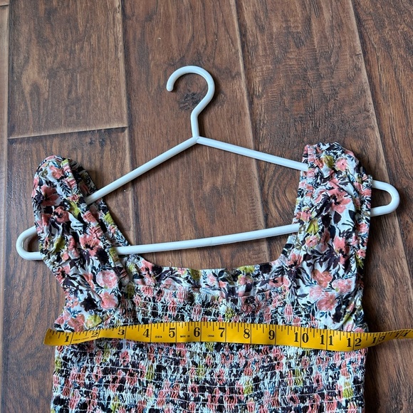 Pink and Green Floral Jumpsuit with Square Neckline - Picture 6 of 7